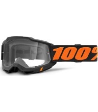 Gogle motocrossowe 100% Accuri 2 - Chicago czarno-pomarańczowy, przezroczysta pleksa