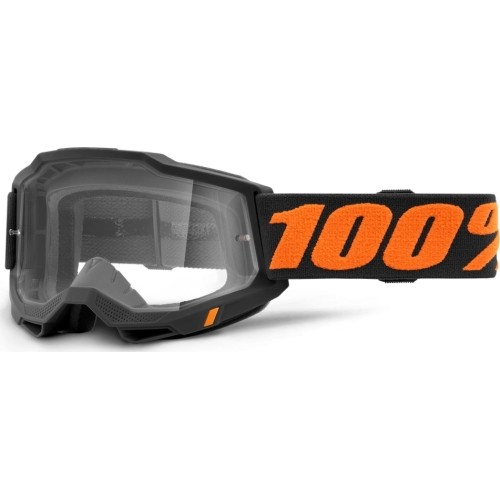 Gogle motocrossowe 100% Accuri 2 - Chicago czarno-pomarańczowy, przezroczysta pleksa