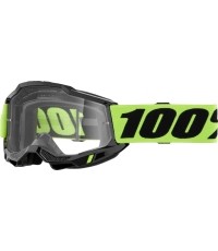 Dziecięce gogle motocrossowe 100% Accuri 2 Junior - Fluo zielony, przezroczysta pleksa