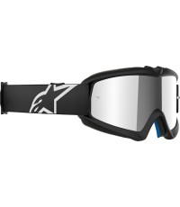 Dziecięce gogle motocrossowe Alpinestars Vision Mirror Youth - Corp czarny, lustrzana srebrna pleksa