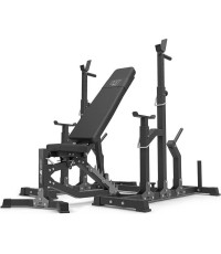 Zestaw MS11_2.0 | dwustronna regulowana ławka treningowa + regulowane stojaki - Marbo Sport