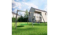 Trzystanowiskowa huśtawka ogrodowa na łożyskach PREMIUM MO-014 - Marbo Sport