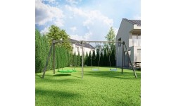 Trzystanowiskowa huśtawka ogrodowa na łożyskach PREMIUM MO-014 - Marbo Sport