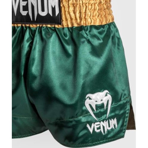 Spodenki Muay Thai Venum Classic, zielono-złoto-białe