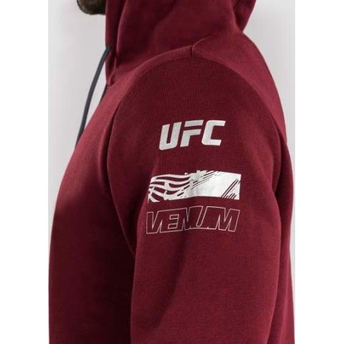 Męska bluza z kapturem UFC Zenith by Venum Burgundy Authentic Fight Week