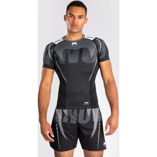 Koszulka Rashguard Venum Adrenaline z krótkim rękawem, czarny/srebrnoszary