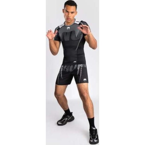 Koszulka Rashguard Venum Adrenaline z krótkim rękawem, czarny/srebrnoszary