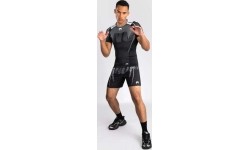 Koszulka Rashguard Venum Adrenaline z krótkim rękawem, czarny/srebrnoszary