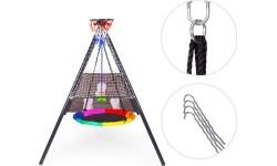 Plac zabaw dla dzieci huśtawka ogrodowa 4w1 kosz do koszykówki bocianie gniazdo ECOTOYS