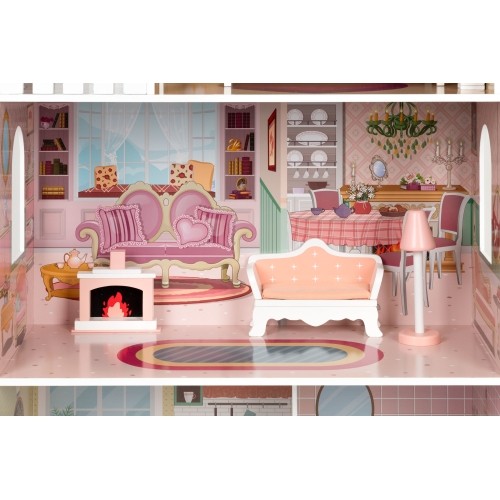 Duży domek dla lalek Barbie z zestawem mebli ECOTOYS