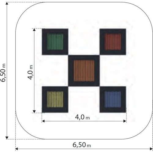 Trampolina Inter-Play Tuto 7, kwadratowa 400x400 cm
