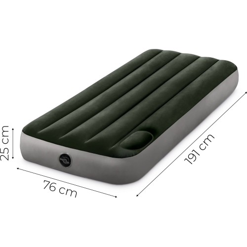 Materac dmuchany 191x76x25 cm jednoosobowy z wbudowaną pompką nożną INTEX 64760
