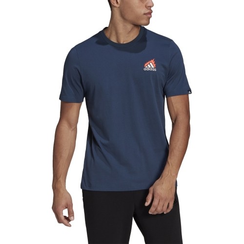 Koszulka męska Adidas M Embrd Lg T, niebieska
