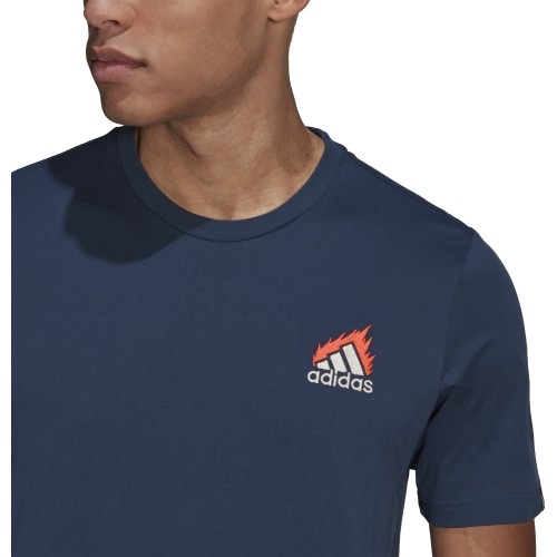 Koszulka męska Adidas M Embrd Lg T, niebieska