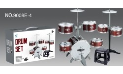 Mega Drums zestaw perkusyjny dla dzieci ze stołkiem, 6 bębnów