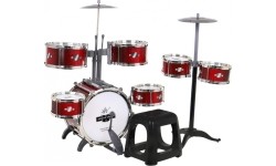 Mega Drums zestaw perkusyjny dla dzieci ze stołkiem, 6 bębnów