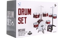 Mega Drums zestaw perkusyjny dla dzieci ze stołkiem, 6 bębnów