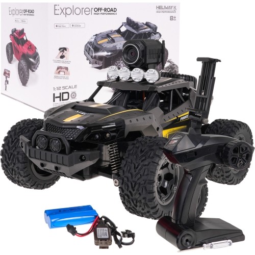 Samochodzik MEGA Crawler PIONEER z kamerą, szary