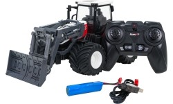 Traktor z buldożerem zdalnie sterowany R/C 1:24, czerwony