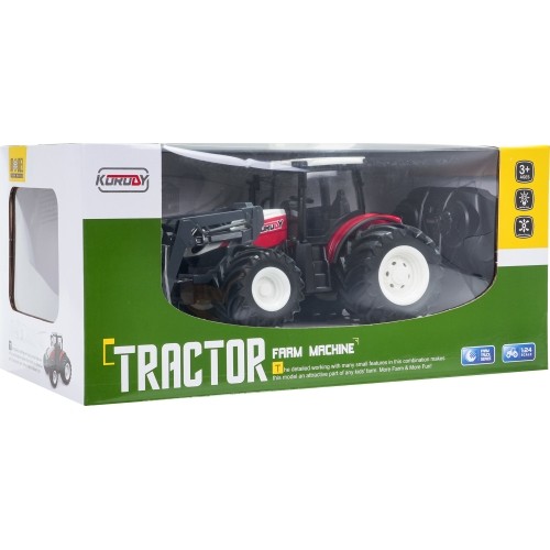 Traktor z buldożerem zdalnie sterowany R/C 1:24, czerwony