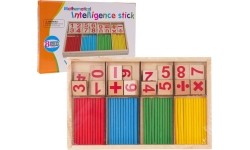 Drewniana gra matematyczna z patyczkami
