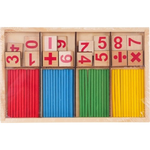 Drewniana gra matematyczna z patyczkami