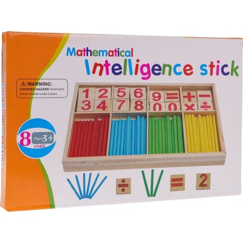 Drewniana gra matematyczna z patyczkami