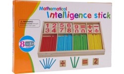Drewniana gra matematyczna z patyczkami