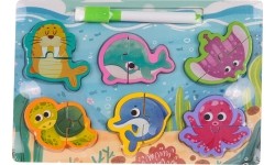 Drewniana plansza z puzzlami oceanicznymi