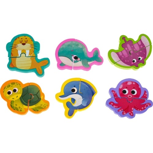 Drewniana plansza z puzzlami oceanicznymi