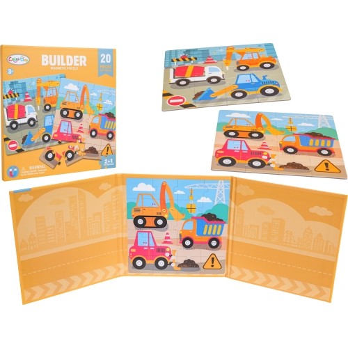 Puzzle magnetyczne Plac budowy + książka