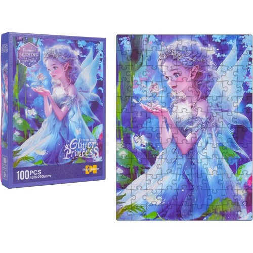 Puzzle 100 elementów Księżniczka niebieskie
