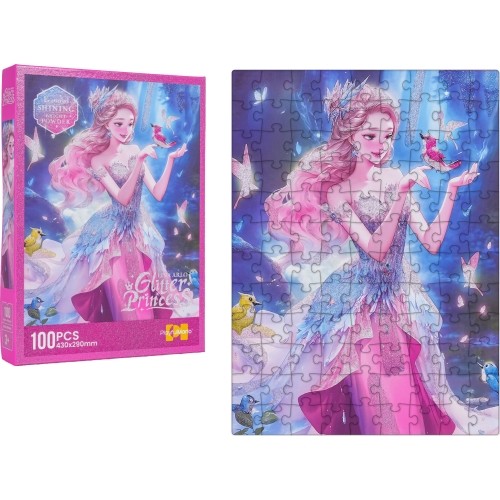 Puzzle 100 elementów, różowa księżniczka