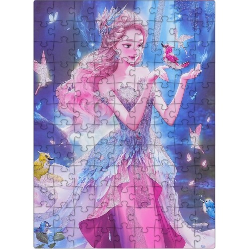 Puzzle 100 elementów, różowa księżniczka