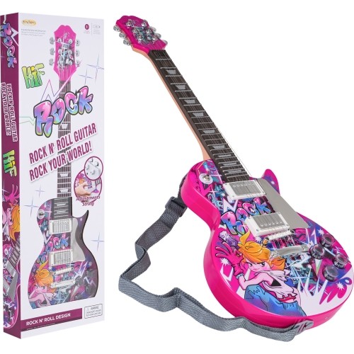 Zestaw z różową gitarą