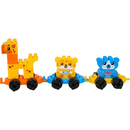 Zestaw dużych klocków „Pociąg ze zwierzętami“