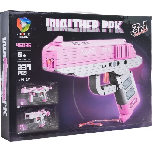 Różowy klocki-konstrukcja pistolet, 237 elementów