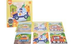 Magnetyczne puzzle Pojazdy z książeczką