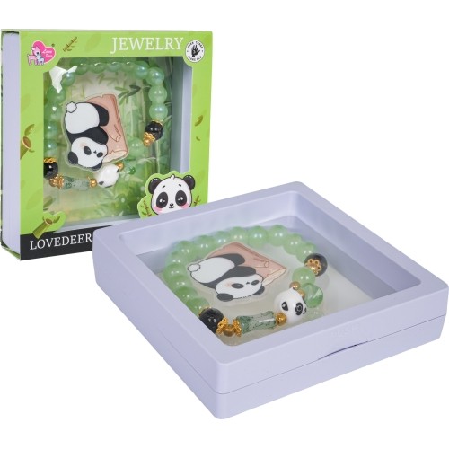 Zestaw biżuterii z bransoletką „Zielona panda”