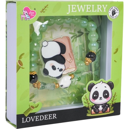 Zestaw biżuterii z bransoletką „Zielona panda”