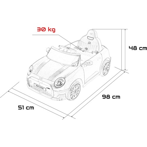 Pojazd elektryczny Mini Cooper, zielony