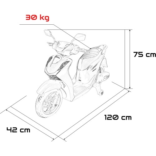 Motorower elektryczny dla dzieci Honda SH125I, biały
