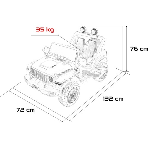 Pojazd elektryczny Jeep Wrangler Rubicon LIFT, czerwony