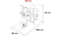 Motocykl elektryczny SUPERMOTO, czerwony