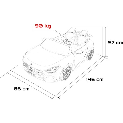 Pojazd elektryczny Mercedes Benz GT63 AMG, czarny