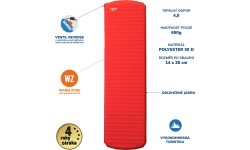 Mata samopompująca Yate Guide, 38 mm, czerwono-szara