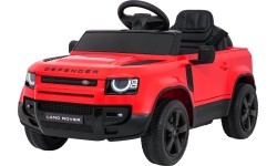 Land Rover Defender czerwony pojazd elektryczny dla dzieci
