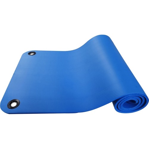 Mata fitness Yate NBR z dwoma otworami do zawieszania, 183×61×1 cm, niebieska