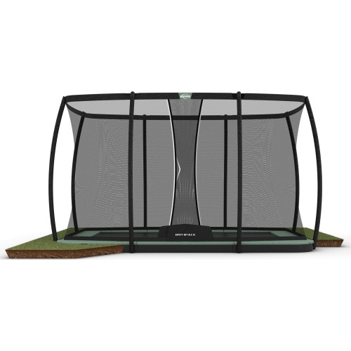 Trampolina BERG Ultim Champion ECO FlatGround 410 + siatka ochronna DLX XL