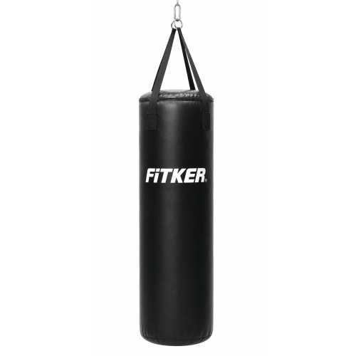 Worek bokserski JUNIOR, PVC, czarny - 85x32cm - Pasy